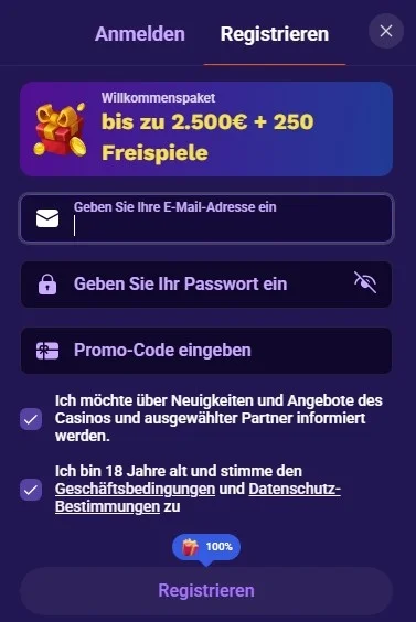 LiraSpin Casino registrieren